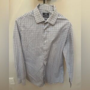 Dockers Men's White and Blue Plaid Shirt